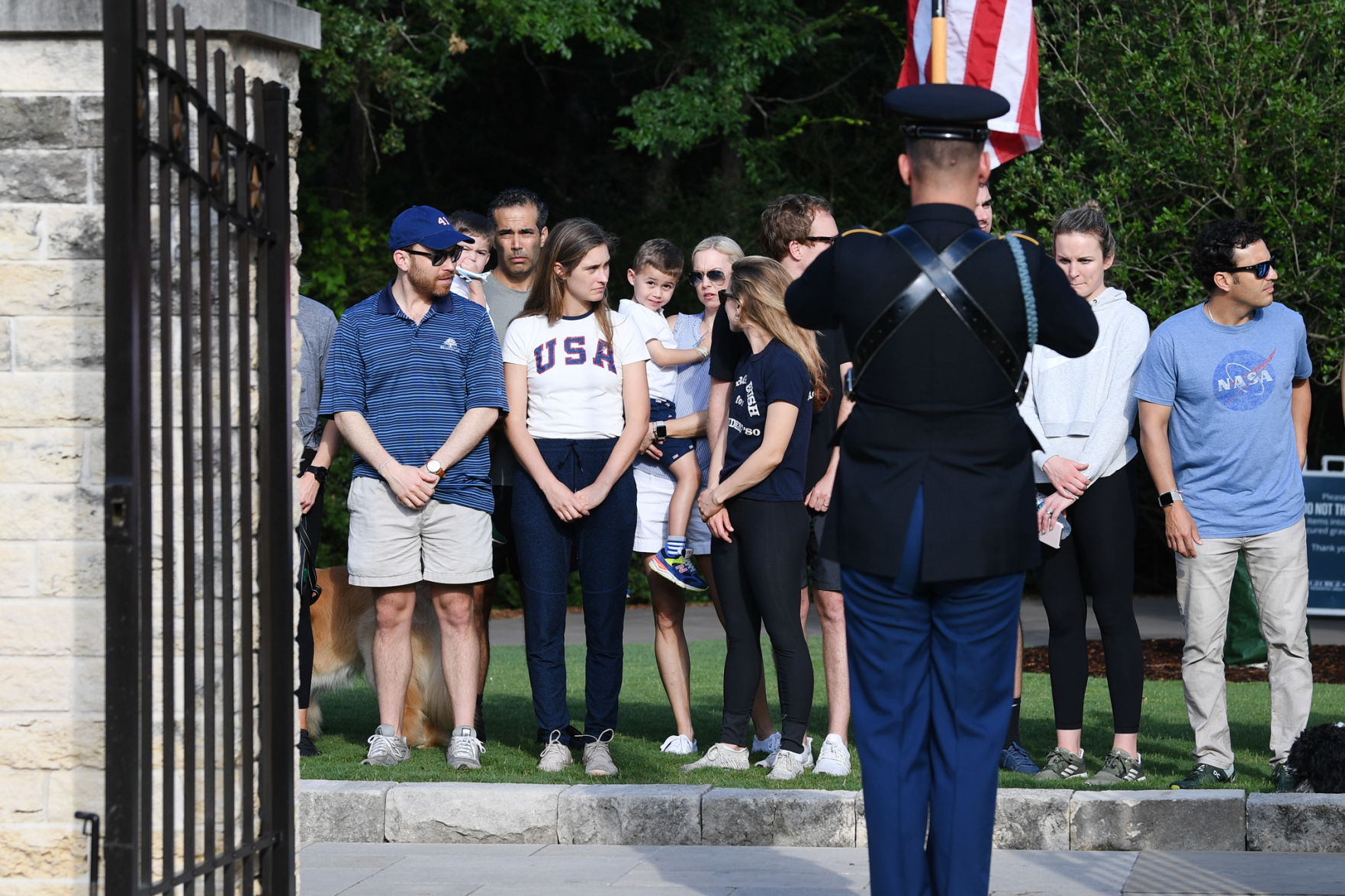 Wreath laying at Bush gravesite
